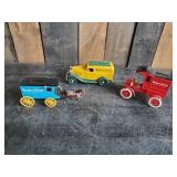 3 Collectible Montgomery Wards metal Vehicle Banks