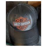 Harley Davidson Lot 2 Hats one Leather, 2 Coffee Table Books