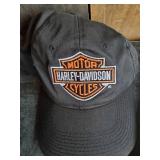 Harley Davidson Lot 2 Hats one Leather, 2 Coffee Table Books