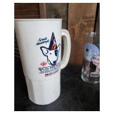 Lot of Disney and other drinking glasses of various styles