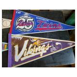 Vintage Collectible Pennants Vikings, Garnett, Twins and others