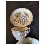 Lot of Vintage Kitchen Items, Goose Cookiejar, Small lanterns, small teacups and saucers and more