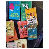 Lot of various Books, Charlie Brown, Circus Boy, Cliffy Bear, curious George and more
