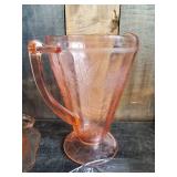 Large Lot of Depresion glass beautiful pink color with various styles