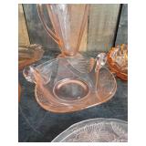 Large Lot of Depresion glass beautiful pink color with various styles