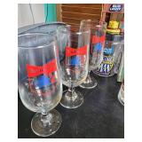 Super Large Lot of glasses and shot glasses Budweiser, Bud Light, Busch, Tote and more