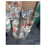 Super Large Lot of glasses and shot glasses Budweiser, Bud Light, Busch, Tote and more