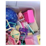 Lot of Vintage Dolls,  Barbies and Tons of clothes & more with Tote