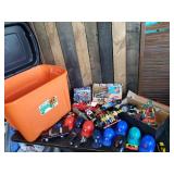 Vintage Lot of toys Baseball Caps, Mini Mercury Motors, K Nex and more