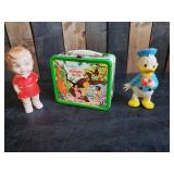 Vintage Lot of Disney Toys and Metal Jungle Book Lunchbox