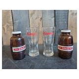 Vintage Beer Lot Schmidt Salt and Pepper and Hamms Glasses
