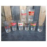 Lot of 8 Vintage Budweiser Glasses