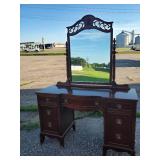Gorgeous Vintage Dove tail Dresser and Mirror with gorgeous detail