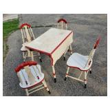 Very Cool Solid Mid Modern Farm House Table and Chairs