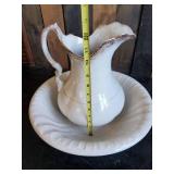 Beautiful Colonial Wash Basin and Pitcher - No Cracks