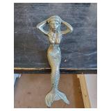 10" Vintage Cast Iron Mermaid Décor