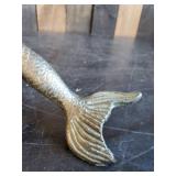 10" Vintage Cast Iron Mermaid Décor