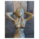 10" Vintage Cast Iron Mermaid Décor