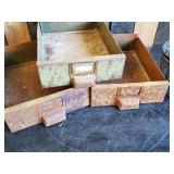 3 Vintage Metal Drawers and Metal Pot Holders