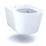 New Toto Wall-Hung Contemporary D-Shape Dual Flush 1.28 and 0.9 GPF Toilet with CEFIONTECT in Cotton White Retails $1027