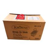 NEW Krowne HS-1419 Stainless Steel Drop-In Sink w/ Faucet & Drain Kit Retails at $435