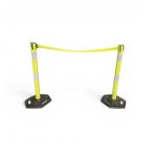 2 Uline Neon Yellow Stansions / Crowd Control