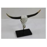 Decorative Longhorn Skull on Stand