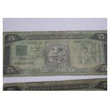 National Bank of Liberia 5 Dollar Banknotes (Lot of 12)