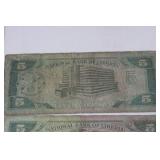 National Bank of Liberia 5 Dollar Banknotes (Lot of 12)