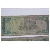 National Bank of Liberia 5 Dollar Banknotes (Lot of 12)