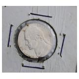 Mixed Lot of 9 U.S. Coins - Dimes, Half Dollars, Eisenhower Dollar & Peace Medal Dollar