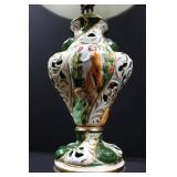 Ornate Ceramic Table Lamp With Shade