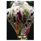 Ornate Ceramic Table Lamp With Shade