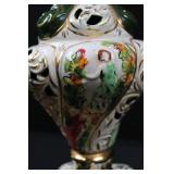Ornate Ceramic Table Lamp With Shade