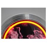 Neon Flame Wall Clock With Power Adapter