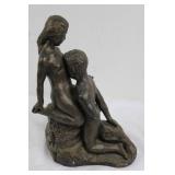 Metal Figural Sculpture Nude Couple (12.5' tall)