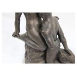 Metal Figural Sculpture Nude Couple (12.5' tall)