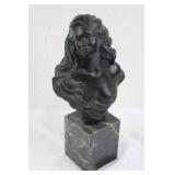 Signed Alice Heath Bust Sculpture on Marble Base (15.5' tall)