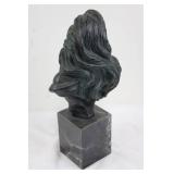 Signed Alice Heath Bust Sculpture on Marble Base (15.5' tall)
