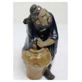 Ceramic Samurai Figurine With Jar (6.5' tall)