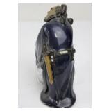 Ceramic Samurai Figurine With Jar (6.5' tall)