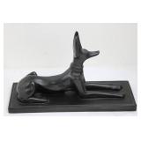 Egyptian-Style Jackal Figurine on Base (9' x 14')