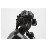 Classical Seated Lady Sculpture on Base (11.5' tall)