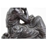 Classical Seated Lady Sculpture on Base (11.5' tall)