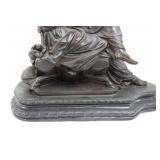 Classical Seated Lady Sculpture on Base (11.5' tall)