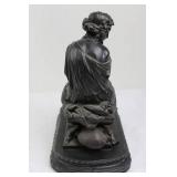 Classical Seated Lady Sculpture on Base (11.5' tall)