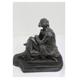 Classical Seated Lady Sculpture on Base (11.5' tall)