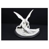 Winged Angel and Figure Sculpture R590-24 Resin on Base (13' x 14')