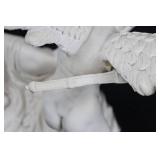 Winged Angel and Figure Sculpture R590-24 Resin on Base (13' x 14')