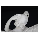 Winged Angel and Figure Sculpture R590-24 Resin on Base (13' x 14')